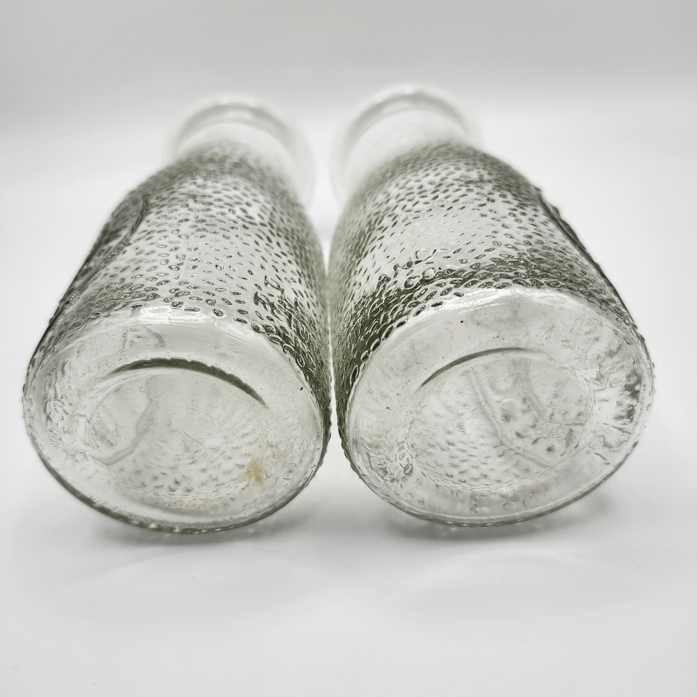 Set of two (2) Heritage Co. Vintage Milk Bottles. Roughly 5x3.5 inches.  Cute! - Picture 5 of 5